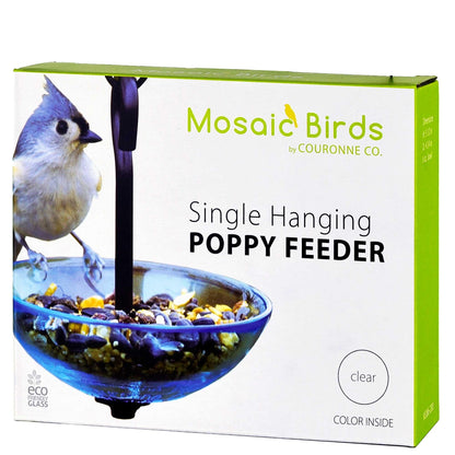 Single Hanging Poppy Bird Feeder with Nylon Rope | Decorative Bird Feeder for Birds, Outdoor Garden Decor & Unique Gift - BIRDLOVER