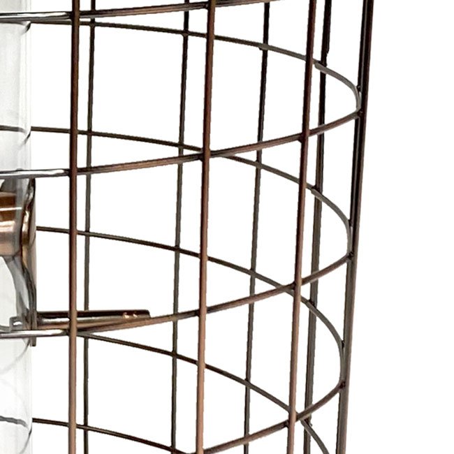 Squirrel - Resistant Brushed Copper Seed Tube Bird Feeder - BIRDLOVER