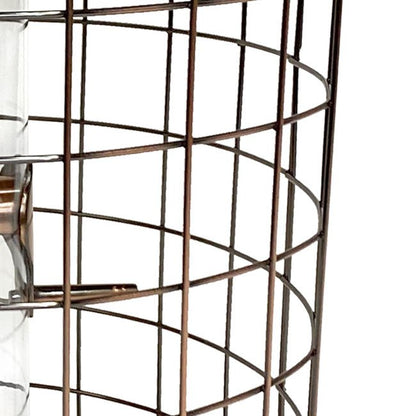 Squirrel - Resistant Brushed Copper Seed Tube Bird Feeder - BIRDLOVER