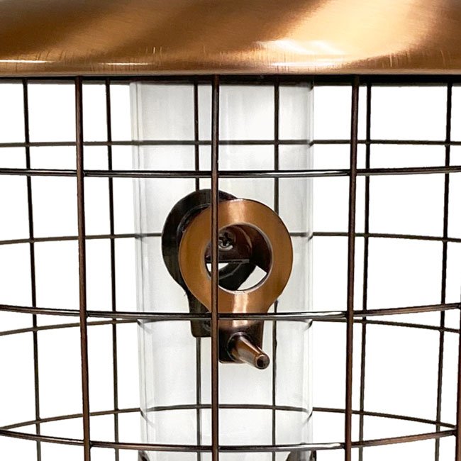 Squirrel - Resistant Brushed Copper Seed Tube Bird Feeder - BIRDLOVER