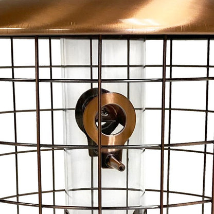 Squirrel - Resistant Brushed Copper Seed Tube Bird Feeder - BIRDLOVER