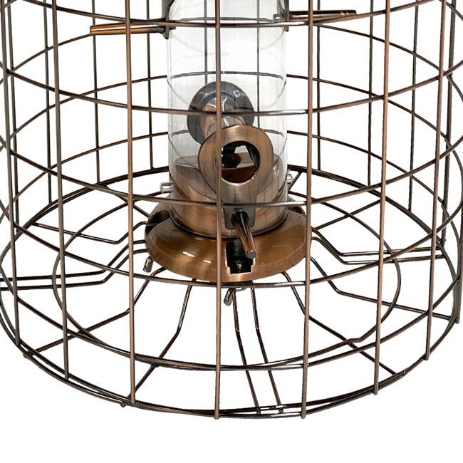 Squirrel - Resistant Brushed Copper Seed Tube Bird Feeder - BIRDLOVER
