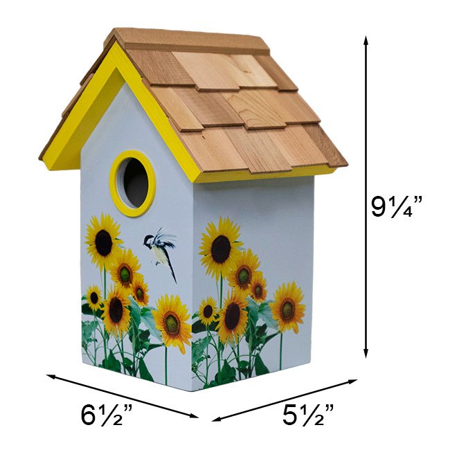 Standard Bird Cottage, Sunflower Print - BIRDLOVER
