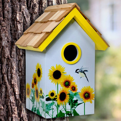 Standard Bird Cottage, Sunflower Print - BIRDLOVER