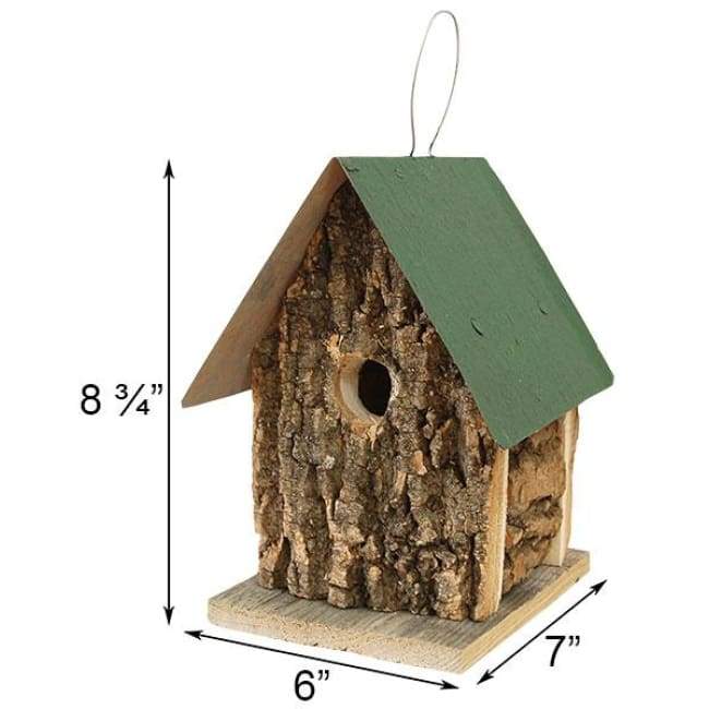 Summer Camp Bark Cabin Bird Houses, Set of 3