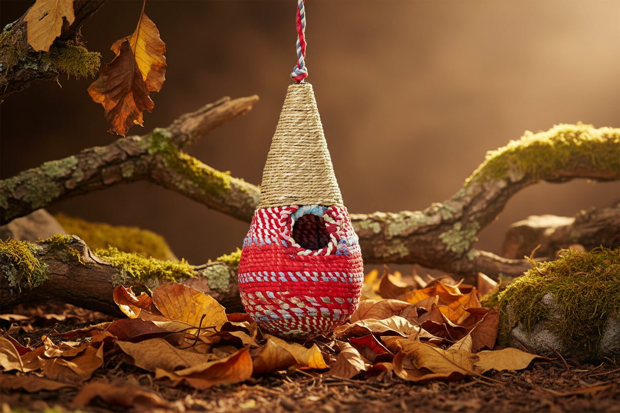 Teardrop Recycled Cotton Birdhouse - Fair Trade - BIRDLOVER
