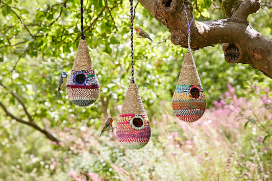 Teardrop Recycled Cotton Birdhouse - Fair Trade - BIRDLOVER