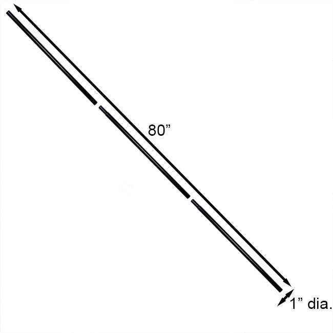 Three Piece Birding Pole, Black, 6' 8" x 1" O.D. - BIRDLOVER