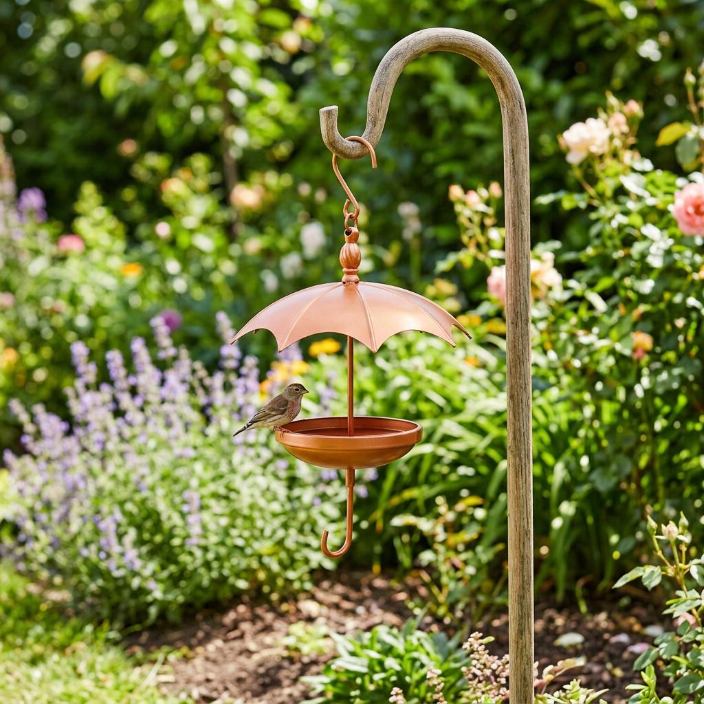 Umbrella Shaped Bird Feeder — Whimsical Garden Art Statue - BIRDLOVER
