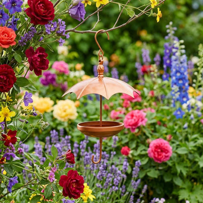 Umbrella Shaped Bird Feeder — Whimsical Garden Art Statue - BIRDLOVER