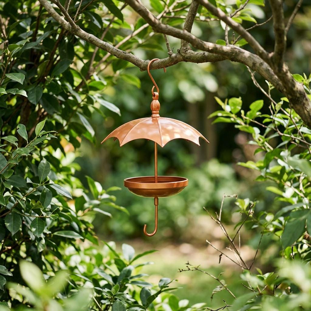 Umbrella Shaped Bird Feeder — Whimsical Garden Art Statue - BIRDLOVER