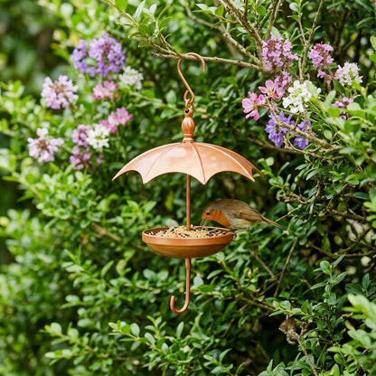 Umbrella Shaped Bird Feeder — Whimsical Garden Art Statue - BIRDLOVER