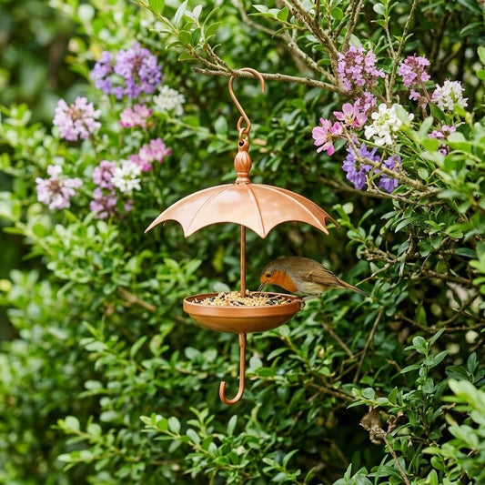 Umbrella Shaped Bird Feeder — Whimsical Garden Art Statue - BIRDLOVER