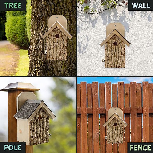 Uncle Dunkel's Bark Clad Ultimate Wren and Chickadee House - BIRDLOVER