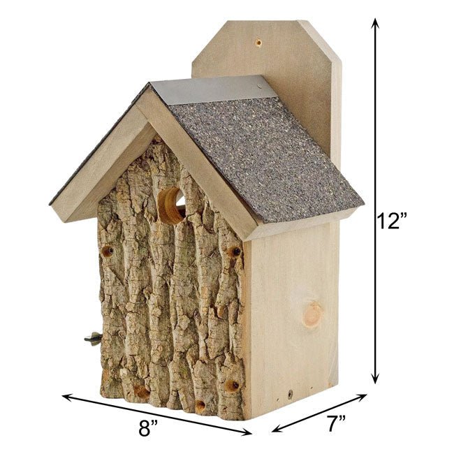 Uncle Dunkel's Bark Clad Ultimate Wren and Chickadee House - BIRDLOVER