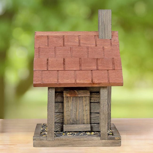 Uncle Dunkel's Log Cabin Bird Feeder - BIRDLOVER