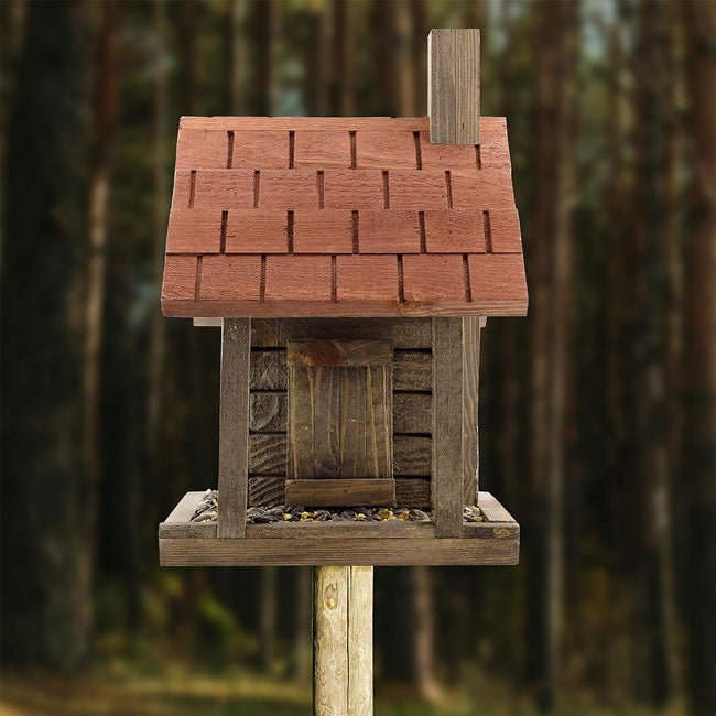 Uncle Dunkel's Log Cabin Bird Feeder - BIRDLOVER