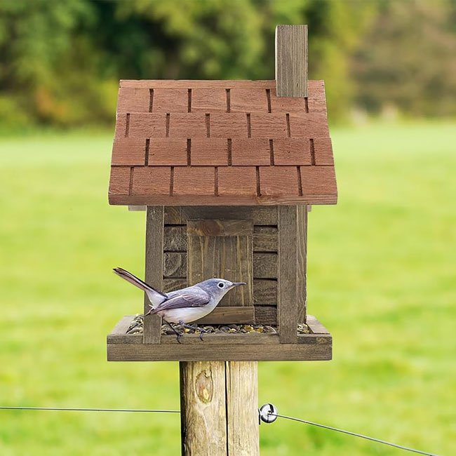 Uncle Dunkel's Log Cabin Bird Feeder - BIRDLOVER