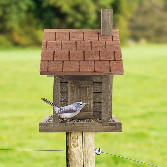 Uncle Dunkel's Log Cabin Bird Feeder - BIRDLOVER