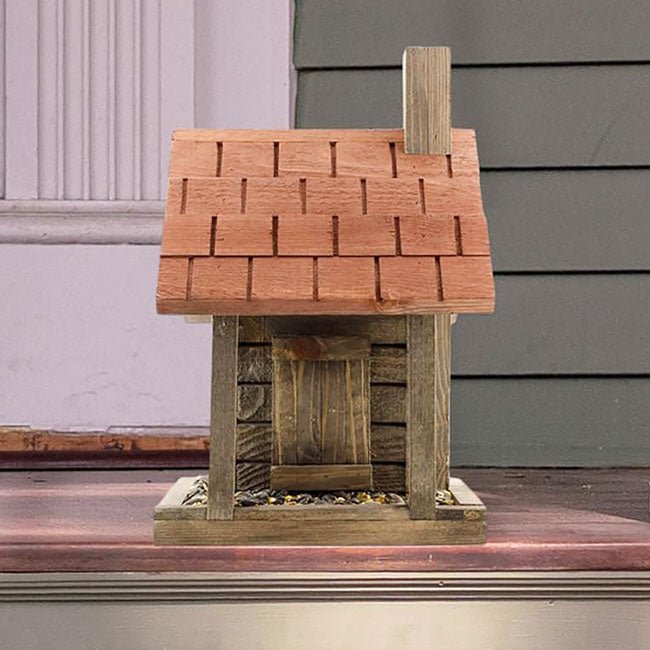 Uncle Dunkel's Log Cabin Bird Feeder - BIRDLOVER