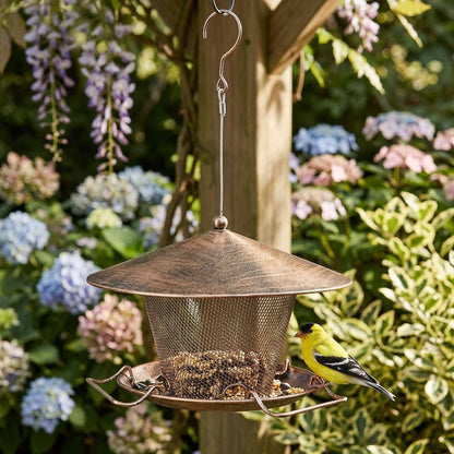 Vintage Hanging Bird Feeder Metal Outdoor Garden Rainproof Feeder - BIRDLOVER
