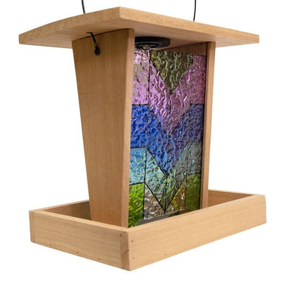Wild Bird Lover's Cedar Hopper Feeder with Solar Light - BIRDLOVER