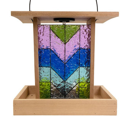 Wild Bird Lover's Cedar Hopper Feeder with Solar Light - BIRDLOVER