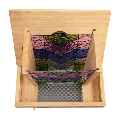 Wild Bird Lover's Cedar Hopper Feeder with Solar Light - BIRDLOVER