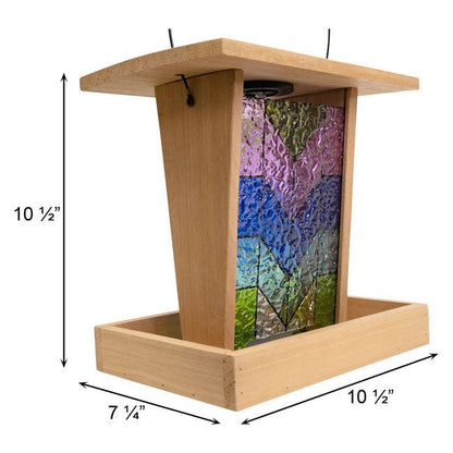 Wild Bird Lover's Cedar Hopper Feeder with Solar Light - BIRDLOVER