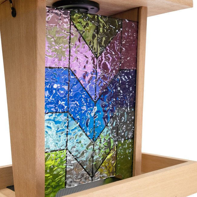 Wild Bird Lover's Cedar Hopper Feeder with Solar Light - BIRDLOVER