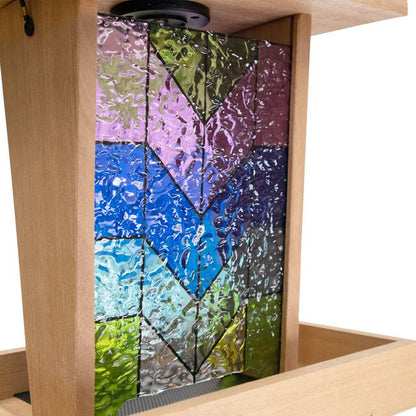 Wild Bird Lover's Cedar Hopper Feeder with Solar Light - BIRDLOVER