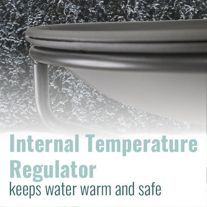 Wild Bird Lover's Heated Bird Bath w/Metal Stand, Slate, 20" - BIRDLOVER