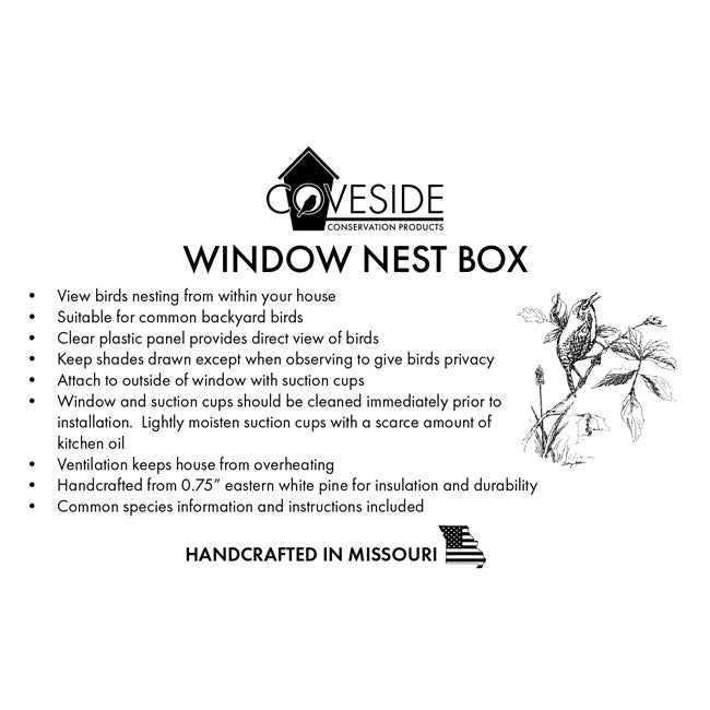 Window Nest Box - BIRDLOVER