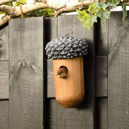 Wooden Acorn Bird House